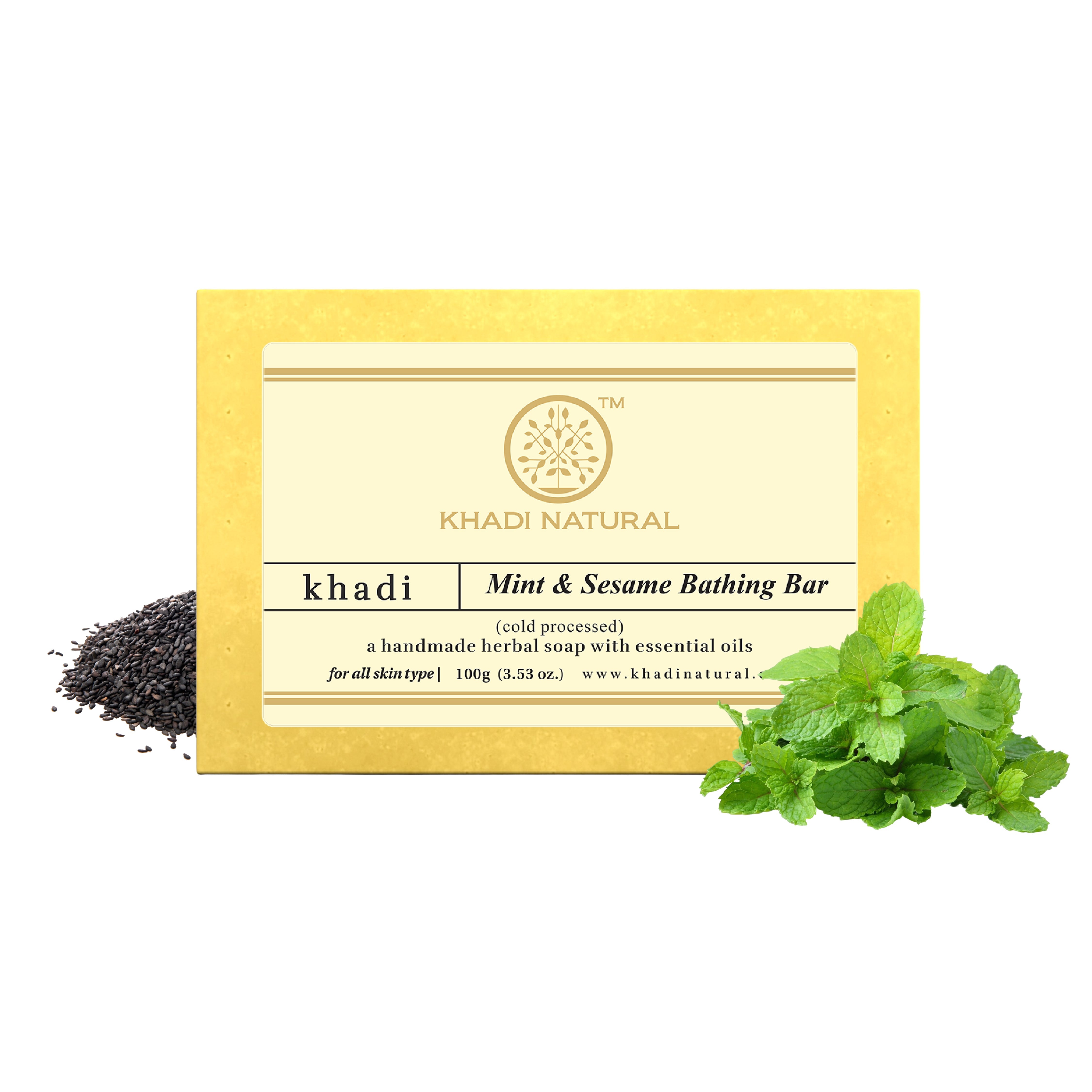 Khadi Natural Mint & Sesame Seeds Soap - 100gm - Image 7 - Buy from Indicrest