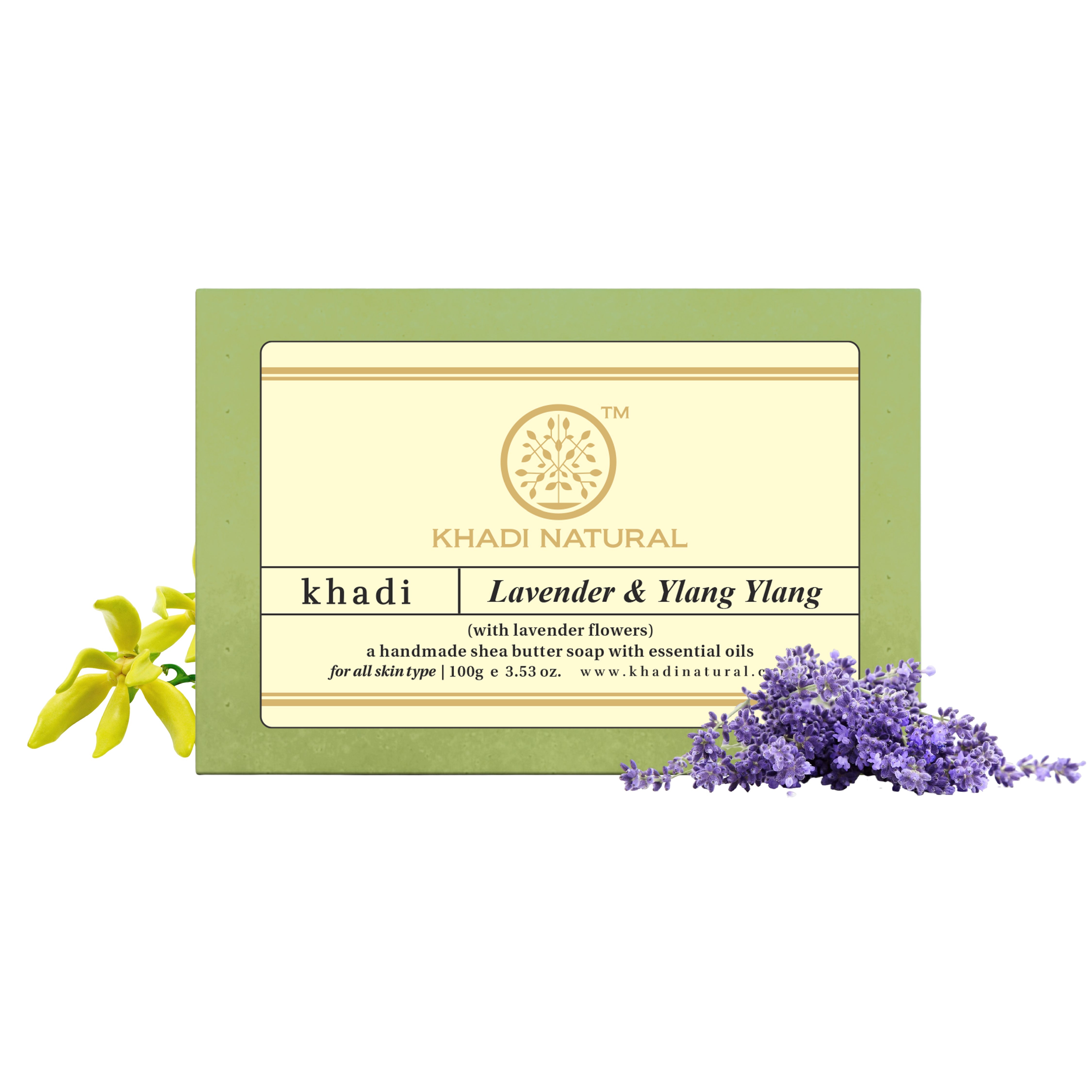 Khadi Natural Lavender & Ylang Ylang with Lavender Flowers - 100gm - Image 7 - Buy from Indicrest