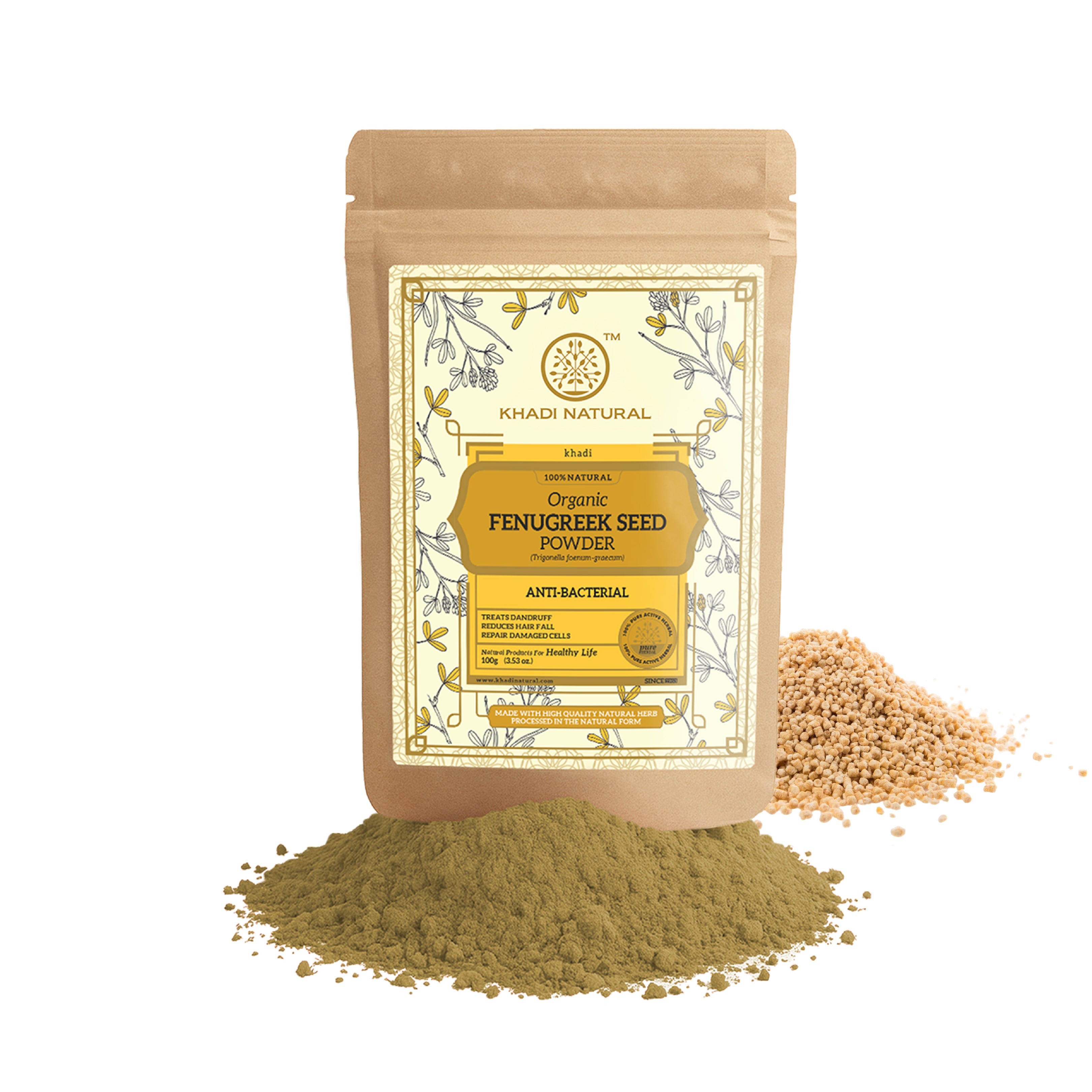 Khadi Natural Organic Fenugreek Seed Powder For Hair Care 100% Natural - 100gm - Image 6 - Buy from Indicrest