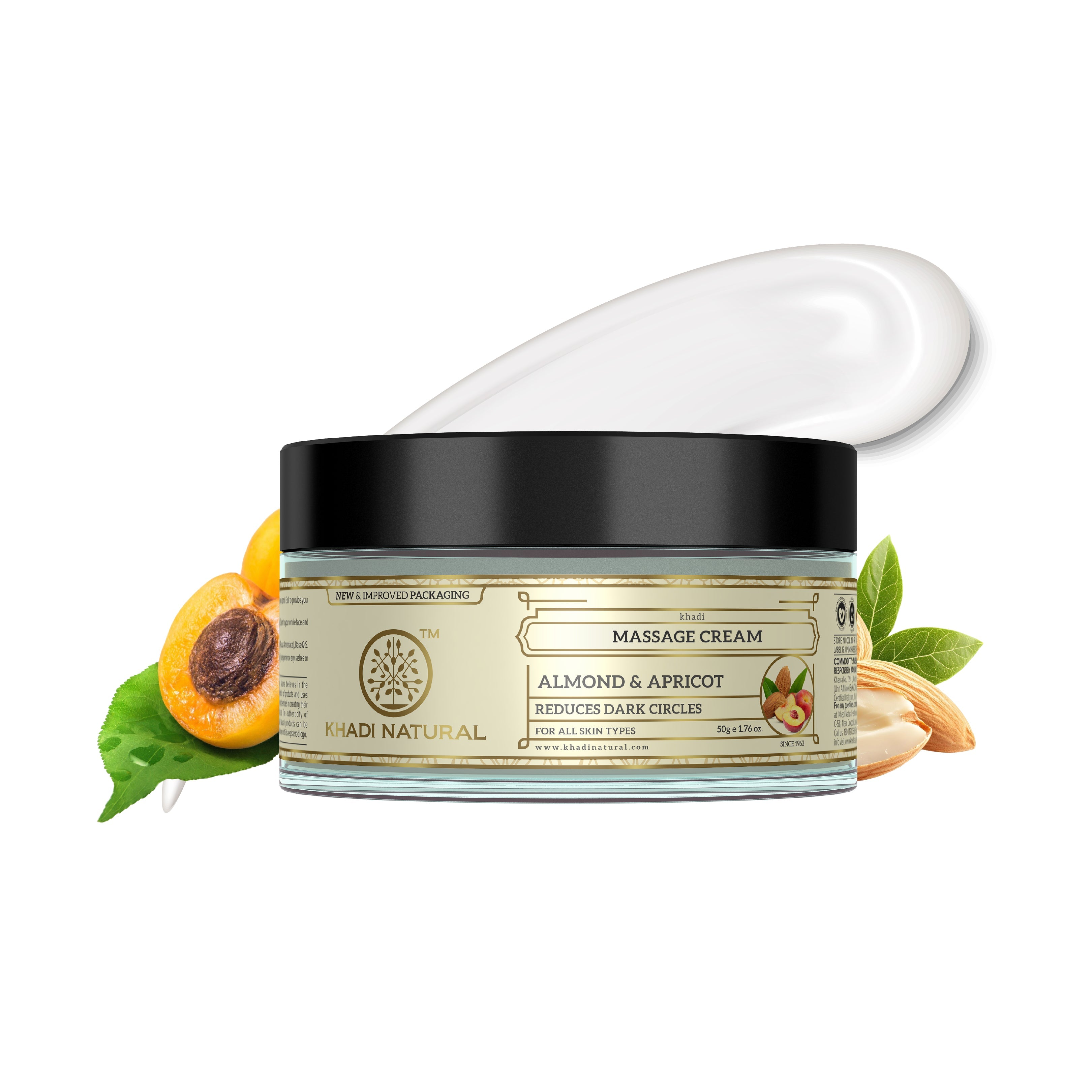 Khadi Natural Almond & Apricot Massage Cream - 50gm - Image 8 - Buy from Indicrest