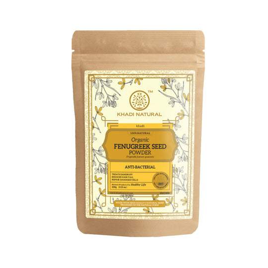 Khadi Natural Organic Fenugreek Seed Powder For Hair Care 100% Natural - 100gm - Buy from Indicrest
