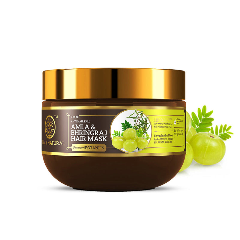 Khadi Natural Amla & Bhringraj Hair Mask - SLS, Parabens & Color Free - 200gm - Buy from Indicrest