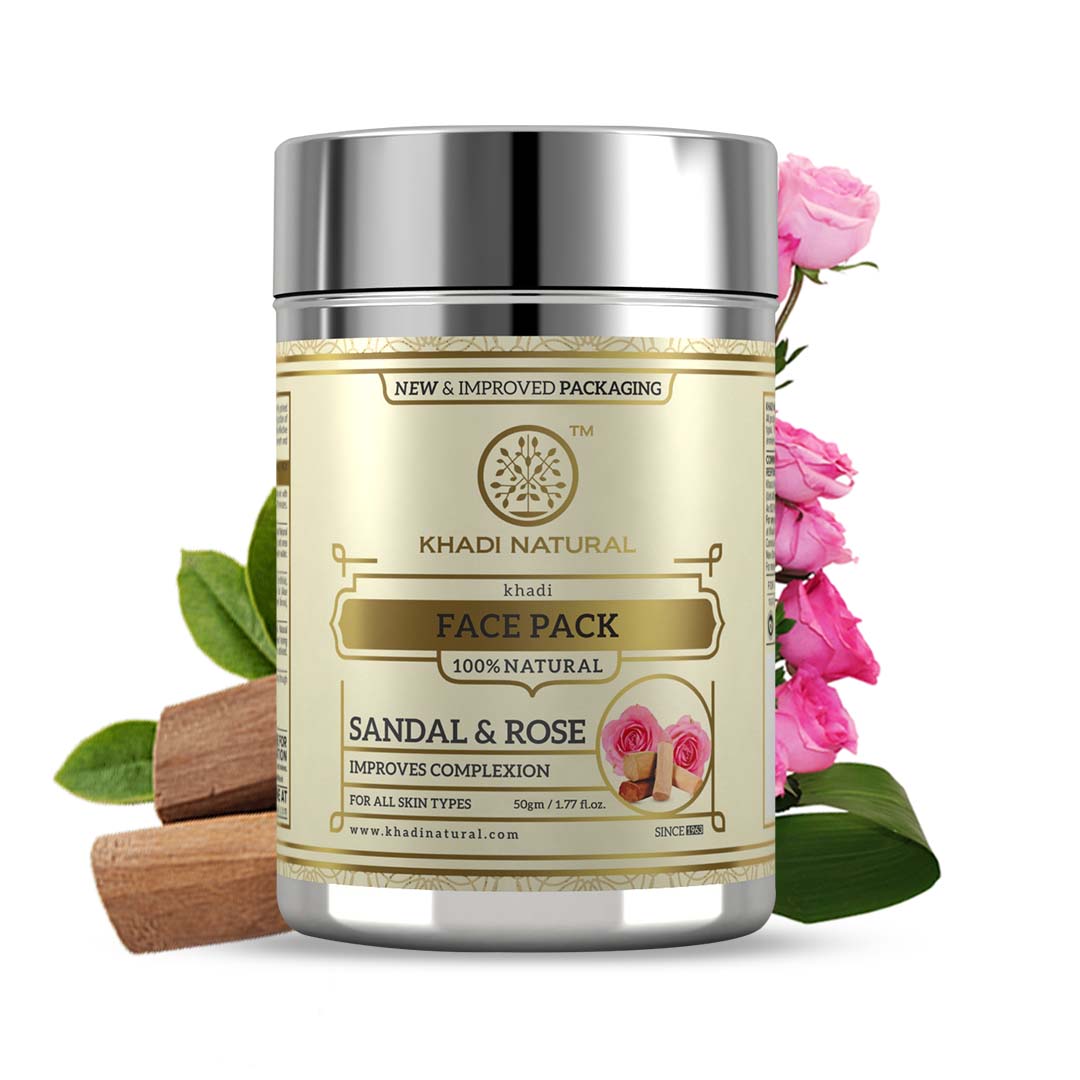 Khadi Natural Sandal & Rose Face Pack - 50gm - Image 6 - Buy from Indicrest
