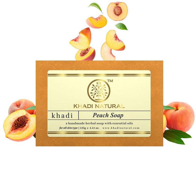 Khadi Natural Herbal Peach Soap - 125gm - Buy from Indicrest
