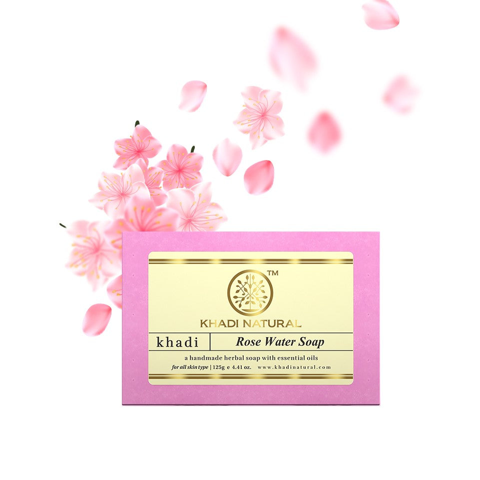 Khadi Natural Herbal Rose Water Soap - 125gm - Image 6 - Buy from Indicrest