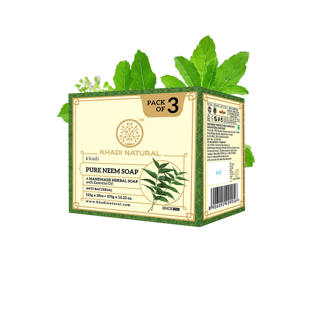 Khadi Natural Herbal Pure Neem Soap Combo Pack Of 3 – 125gm Each - Image 5 - Buy from Indicrest