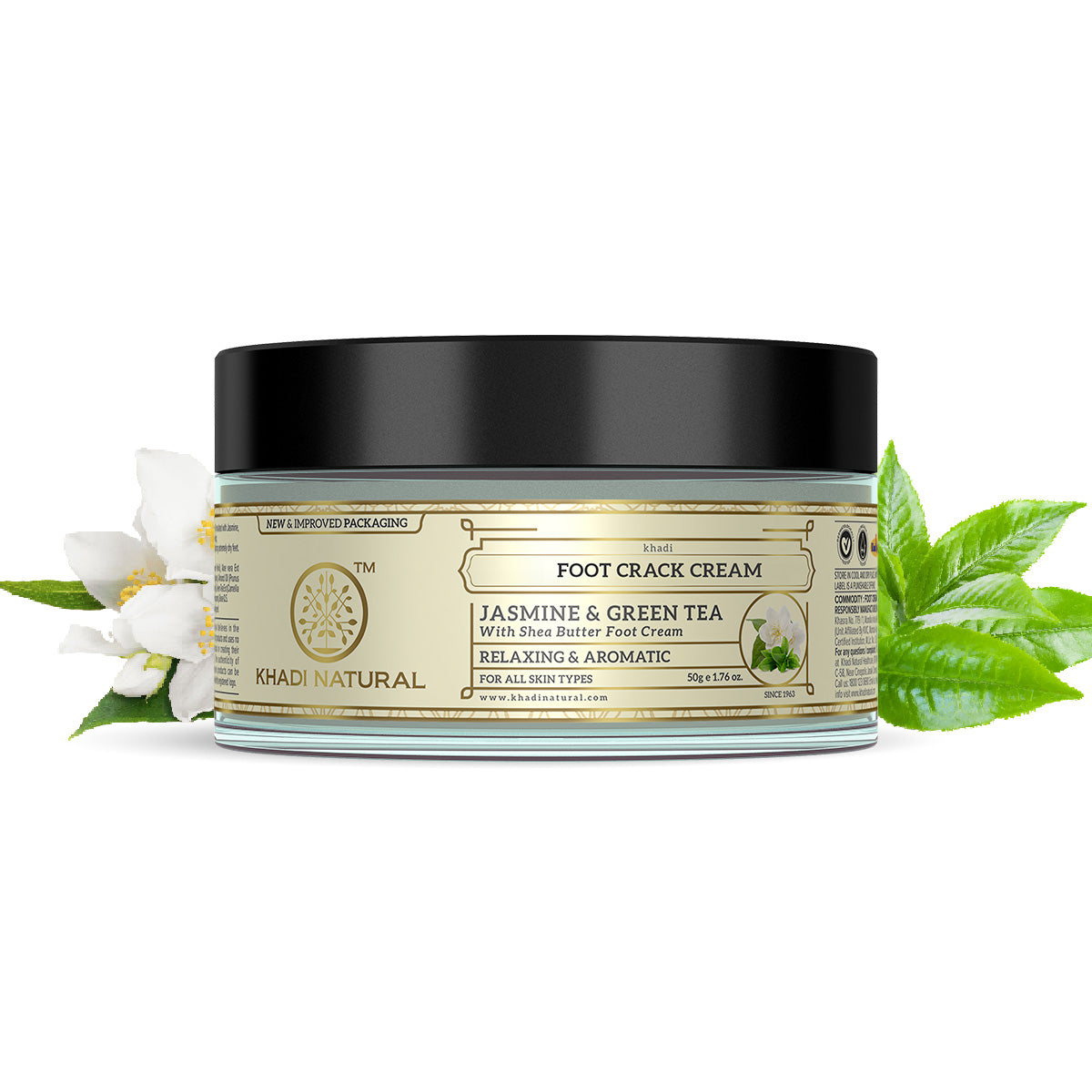Khadi Natural Jasmine & Green Tea Foot Crack Cream - With Sheabutter - 50gm - Buy from Indicrest