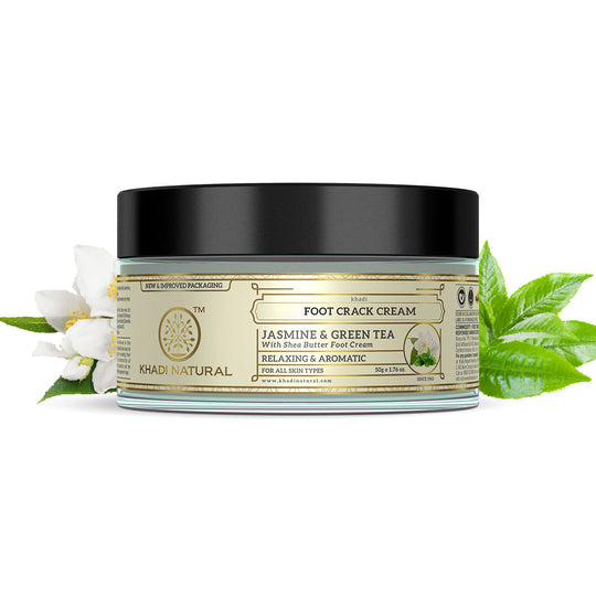 Khadi Natural Jasmine & Green Tea Foot Crack Cream - With Sheabutter - 50gm - Buy from Indicrest