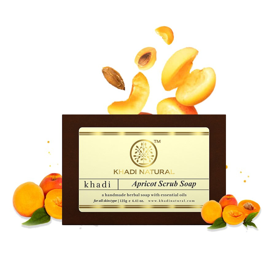 Khadi Natural Apricot Scrub Soap - 125gm - Image 6 - Buy from Indicrest