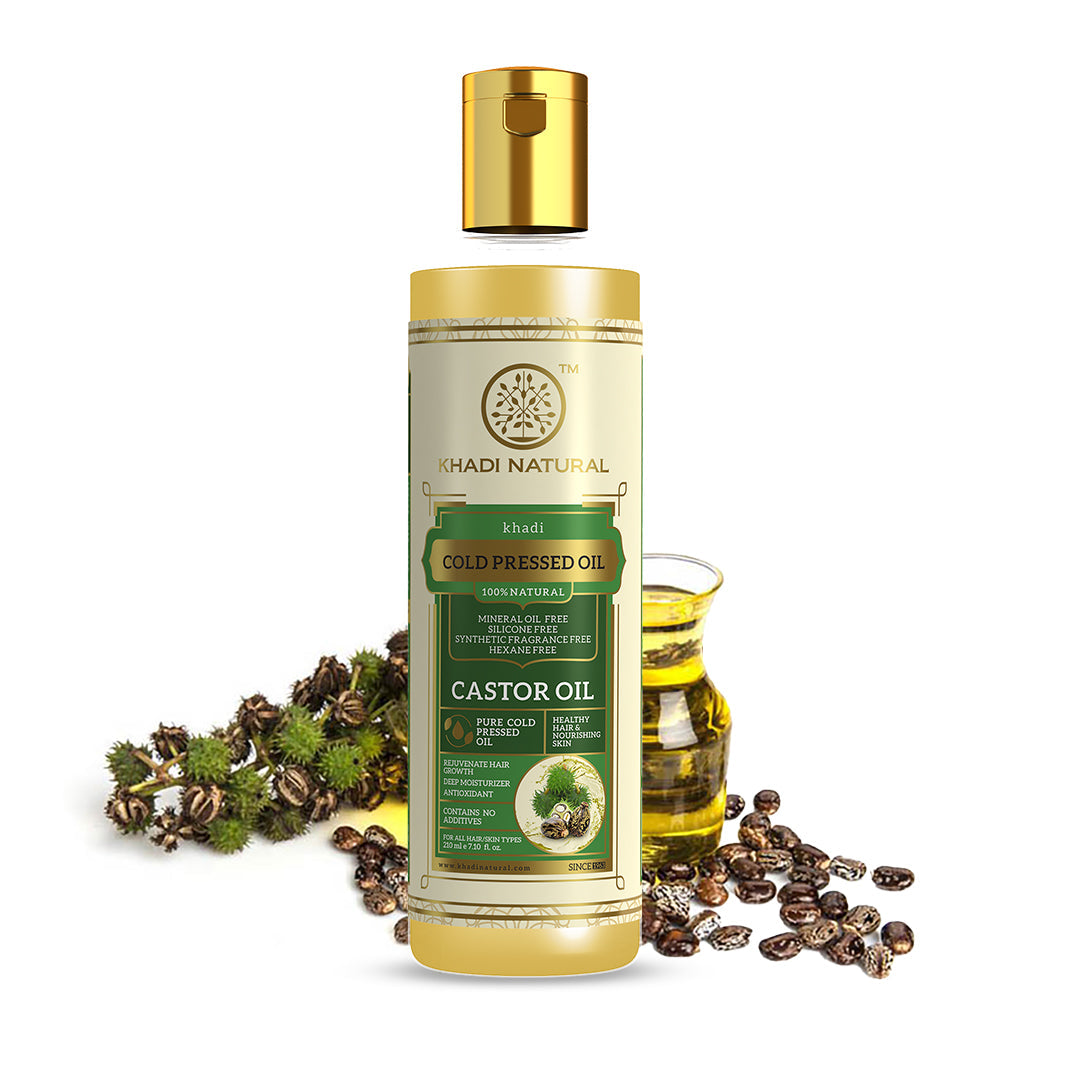 Khadi Natural Castor Cold Pressed Oil - 100% Natural - 210ml - Image 2 - Buy from Indicrest
