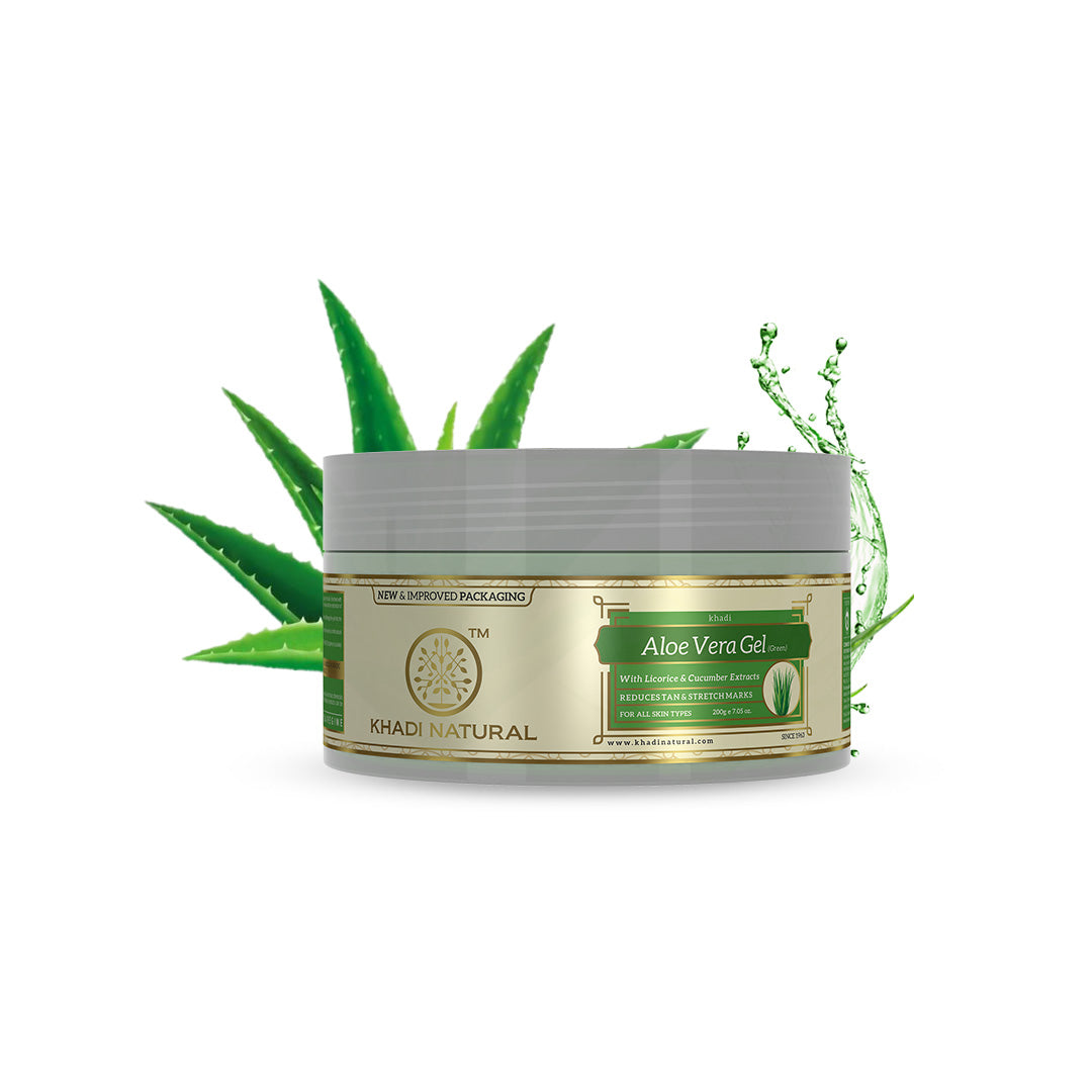 Khadi Natural Aloe Vera (Green) Facial Massage Gel With Licorice & Cucumber Extracts - Fresh & Hydrated - 200gm - Image 5 - Buy from Indicrest