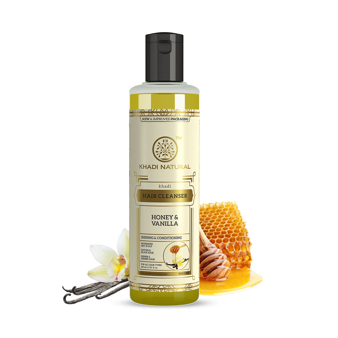Khadi Natural Honey & Vanilla Hair Cleanser - 210ml - Image 6 - Buy from Indicrest