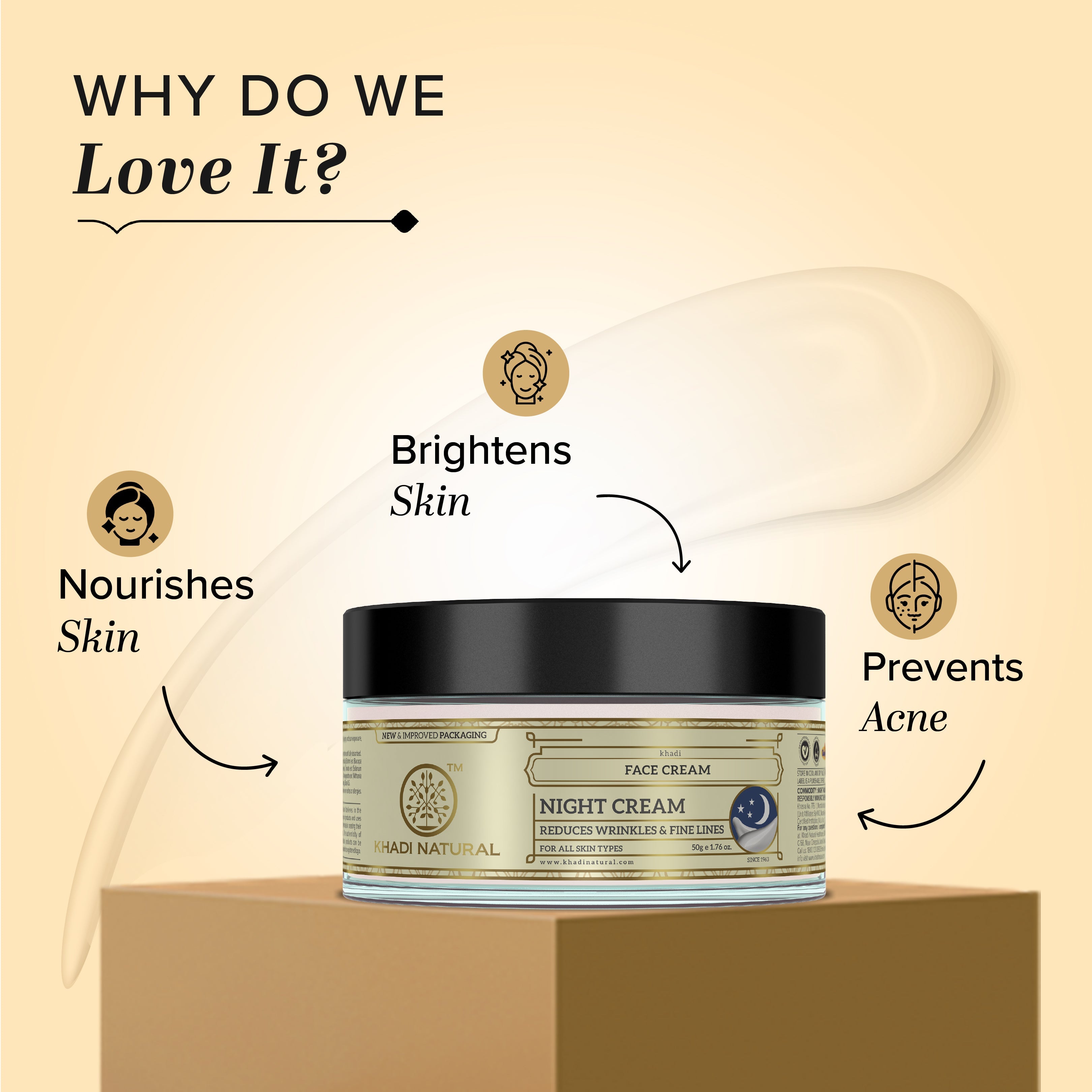 Khadi Natural Herbal Night Cream - 50gm - Image 2 - Buy from Indicrest