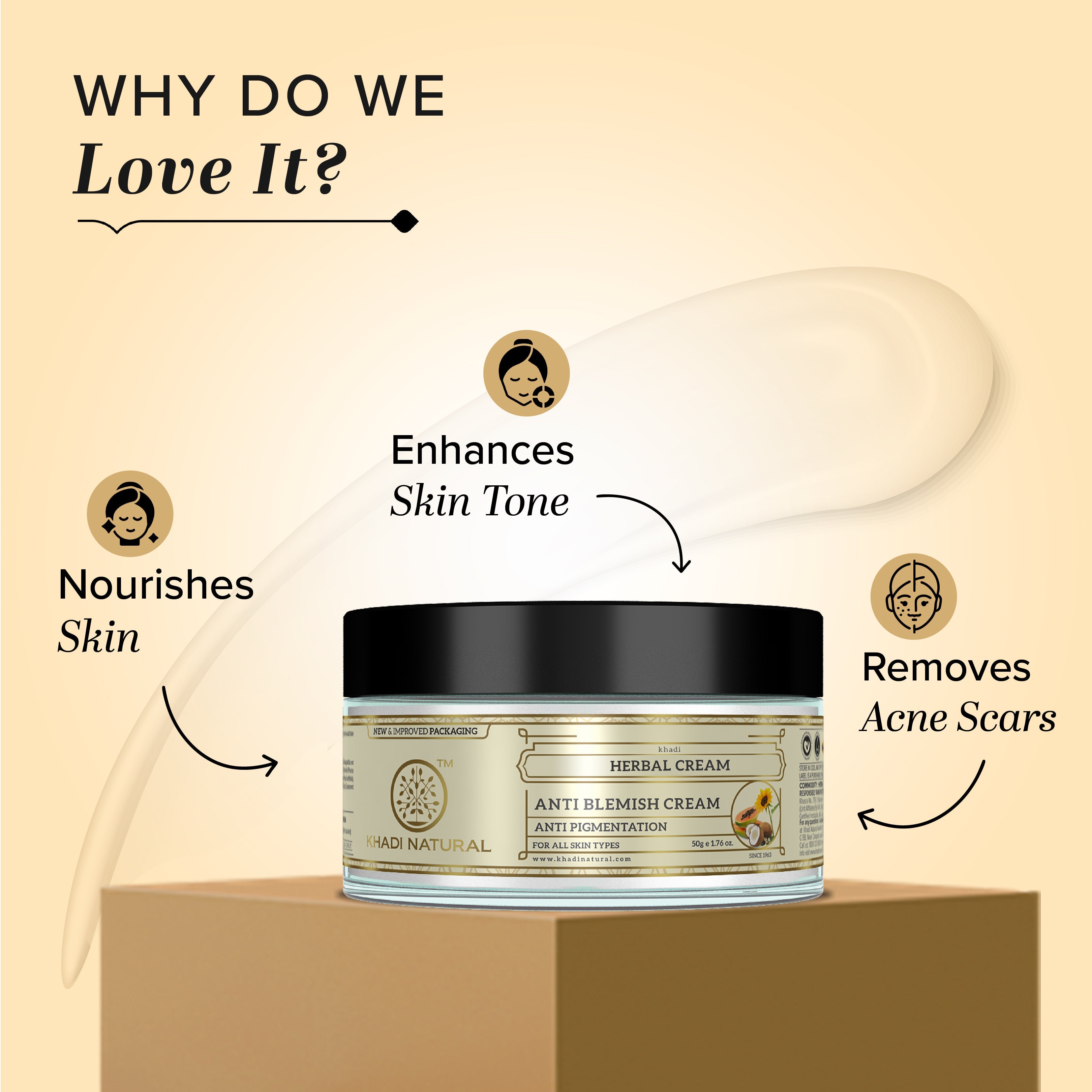Khadi Natural Herbal Anti Blemish Cream - 50gm - Image 2 - Buy from Indicrest