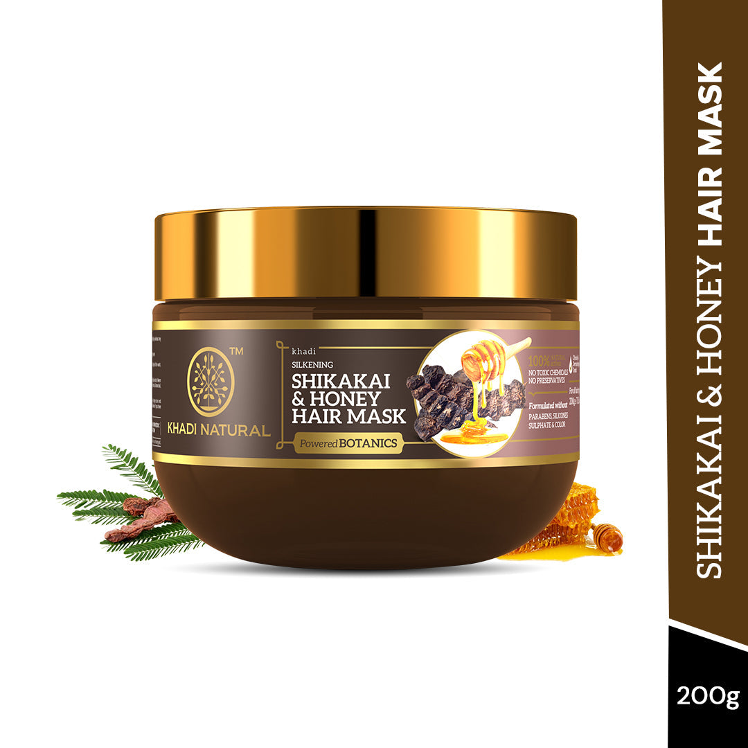 Khadi Natural Shikakai & Honey Hair Mask - Powered Botanics - 200gm - Image 5 - Buy from Indicrest