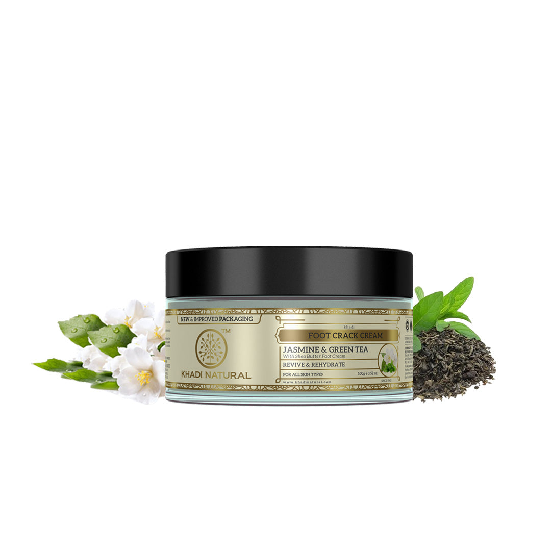Khadi Natural Jasmine & Green Tea Herbal Foot Crack Cream with Sheabutter - 100gm - Buy from Indicrest