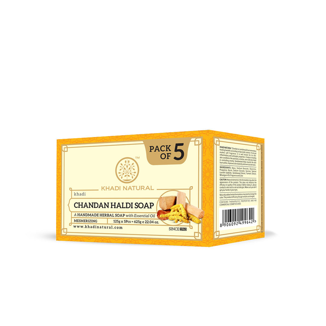 Khadi Natural Chandan Haldi Soap - 125gm - Image 10 - Buy from Indicrest
