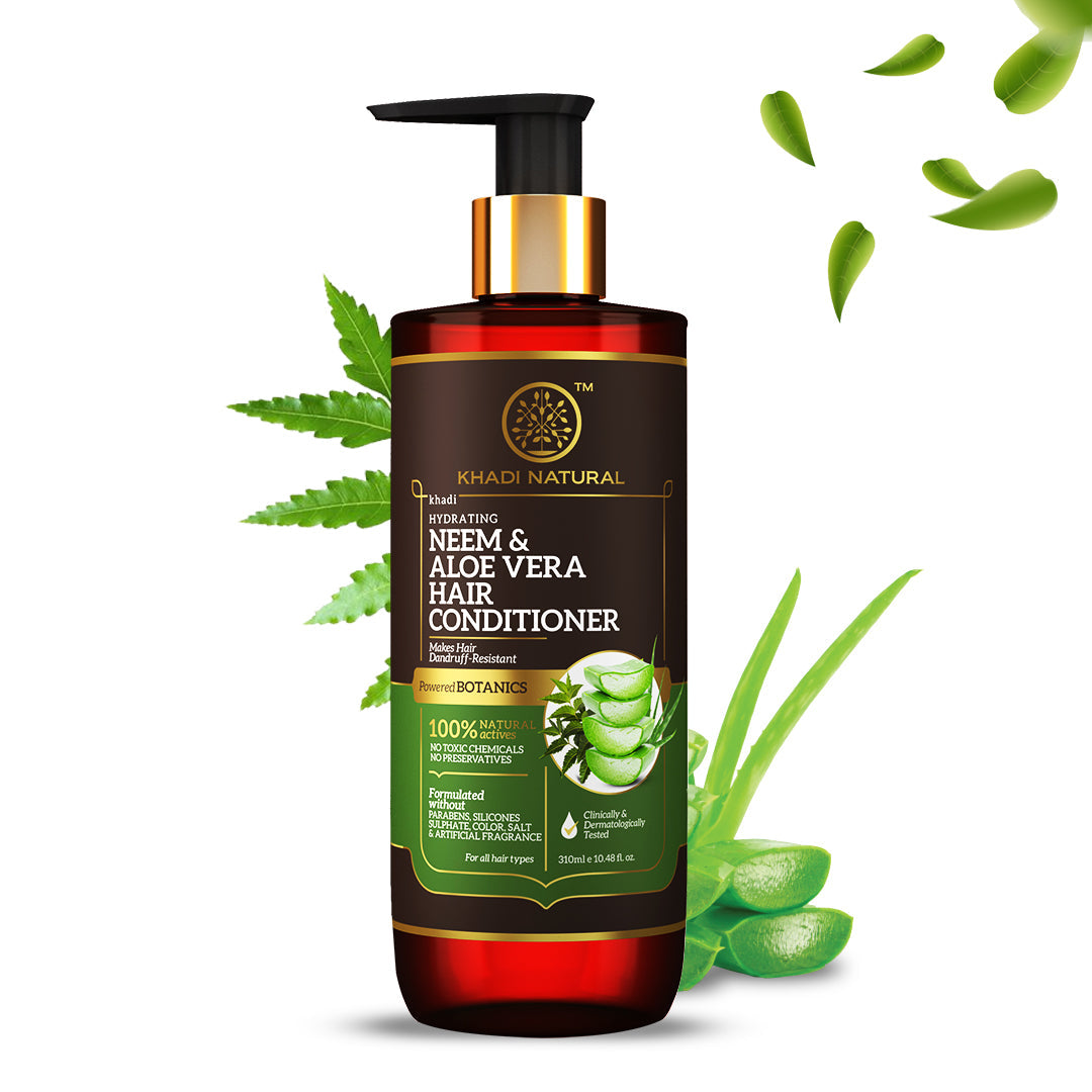 Khadi Natural Neem & Aloe Vera Hair Conditioner - Paraben, Silicones, Sulphate, Color, Salt & Artificial Fragrance Free - 310ml - Image 5 - Buy from Indicrest