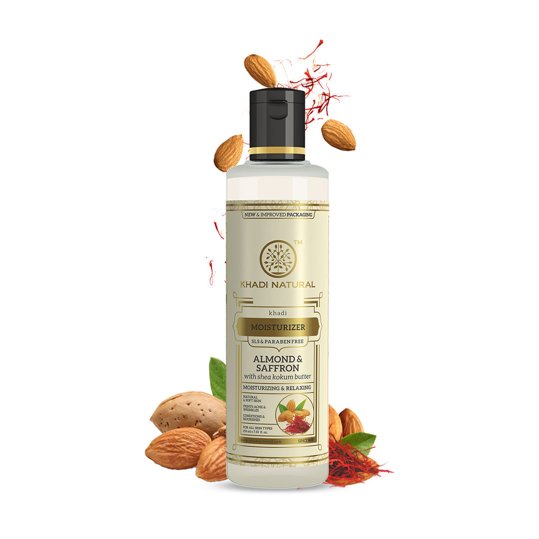 Khadi Natural Almond & Saffron Moisturizer- SLS &  Paraben Free - 210ml - Image 5 - Buy from Indicrest