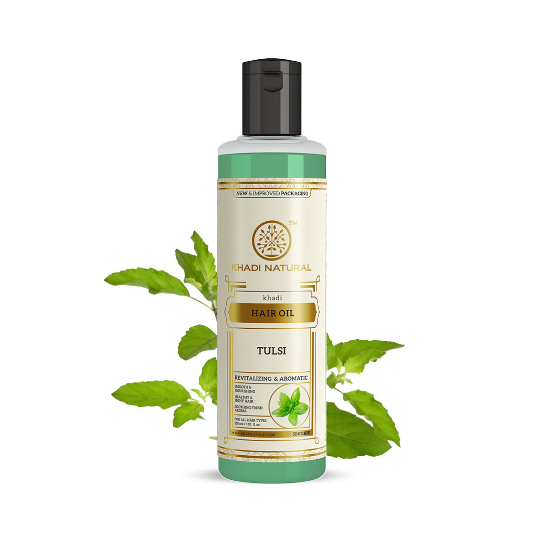 Khadi Natural Tulsi Hair Oil - 210ml Sale - Image 5 - Buy from Indicrest