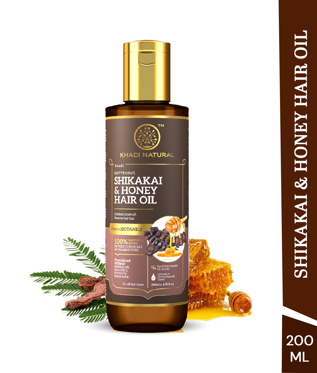 Khadi Natural Shikakai & Honey Hair Oil - Powered Botanics - 200ml - Image 6 - Buy from Indicrest