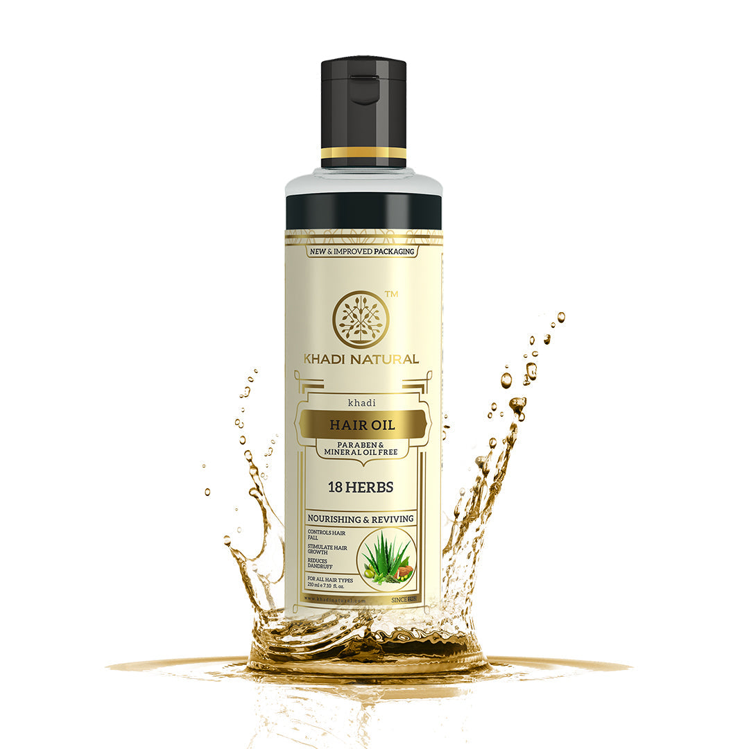 Khadi Natural 18 Herbs Hair Oil Paraben Mineral Free - 210ml - Image 7 - Buy from Indicrest