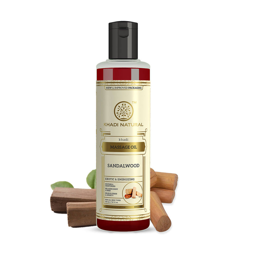 Khadi Natural Sandalwood Massage Oil - 210ml - Image 7 - Buy from Indicrest