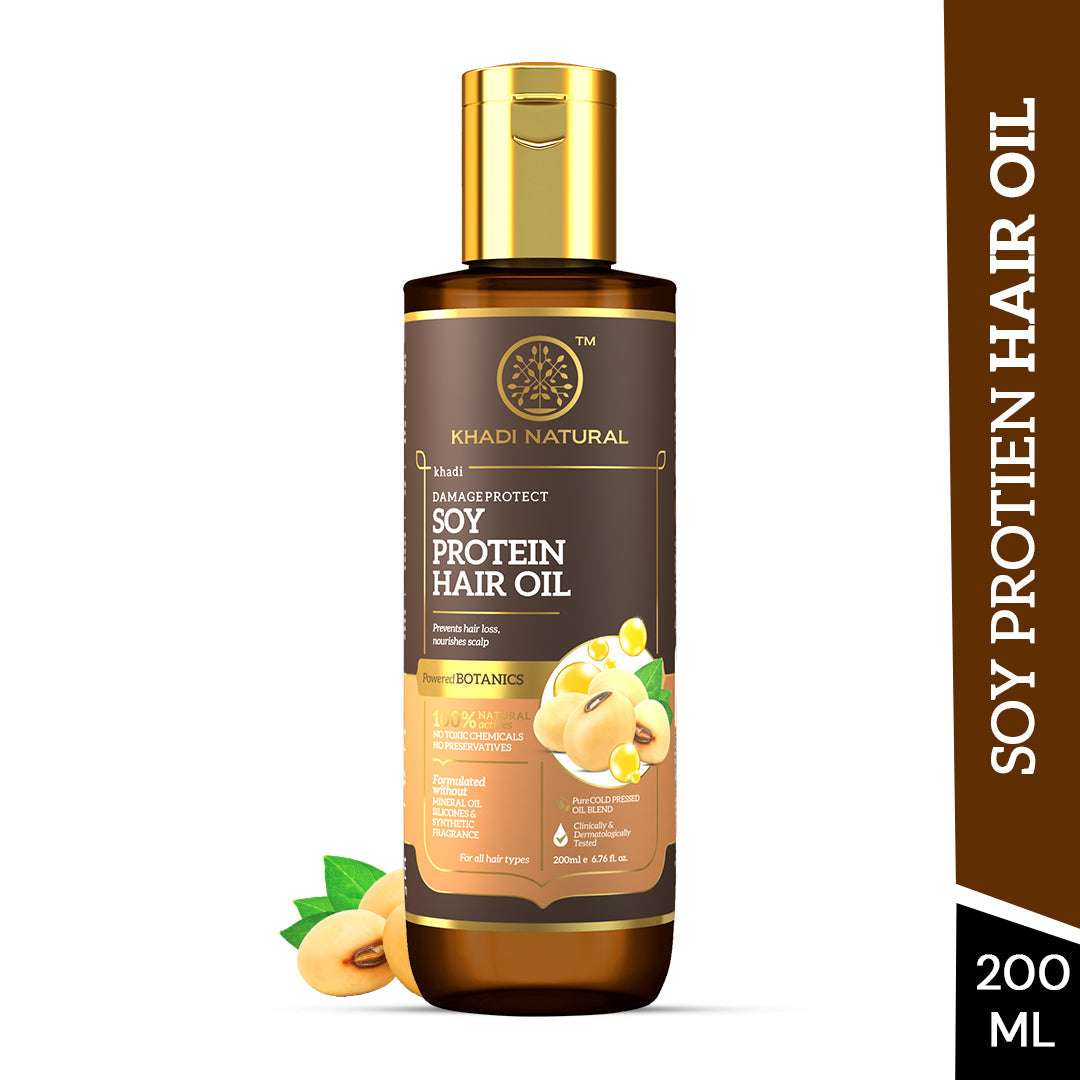 Khadi Natural Soy Protein Hair Oil - Powered Botanics - 200ml - Image 6 - Buy from Indicrest