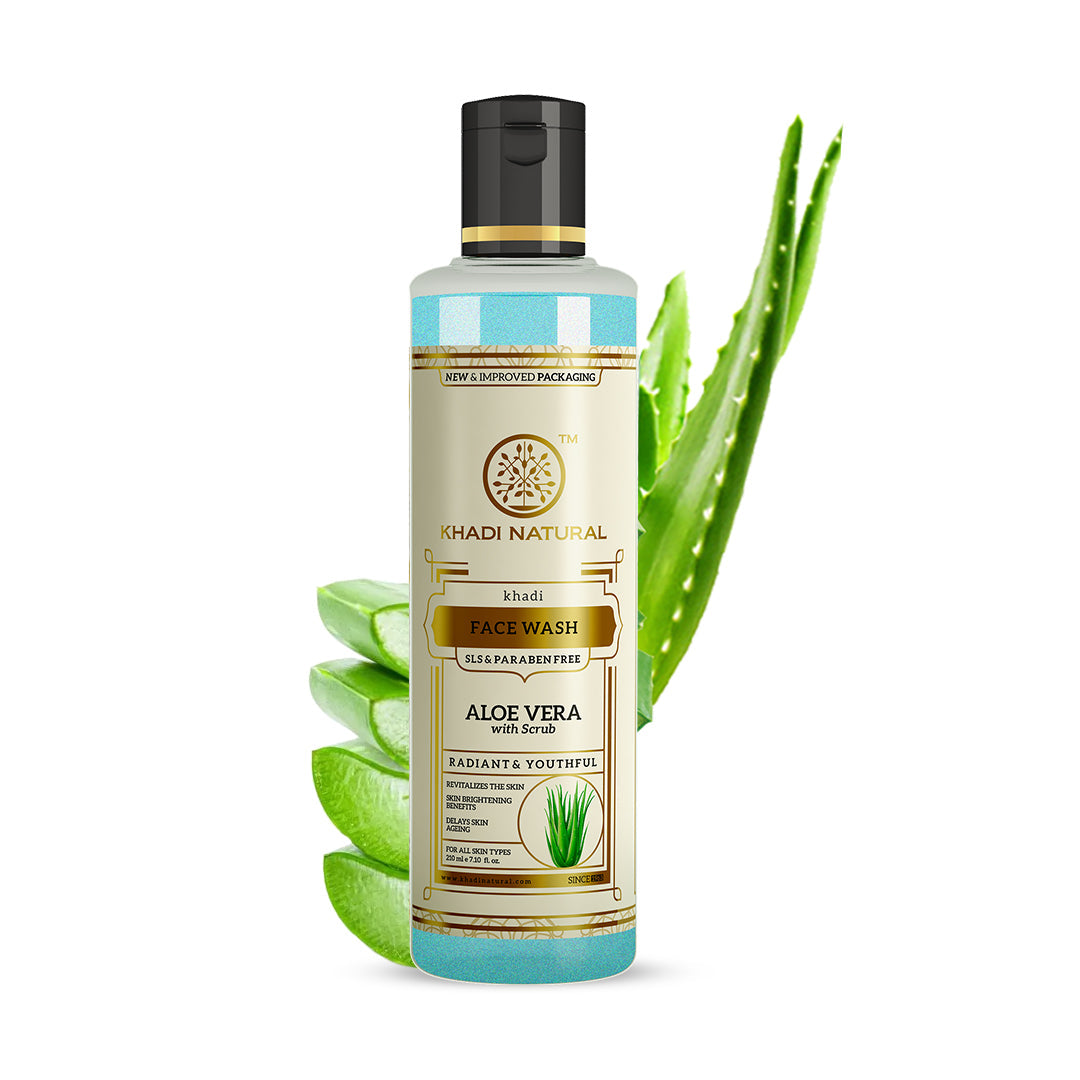 Khadi Natural Aloevera Face Wash with Scrub SLS & Paraben Free - 210ml - Image 6 - Buy from Indicrest