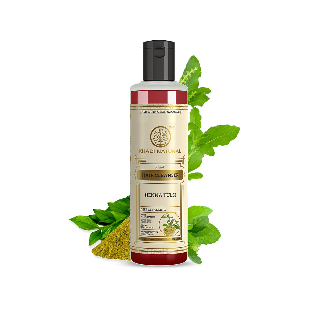 Khadi Natural Henna Tulsi Hair Cleanser - 210ml - Image 5 - Buy from Indicrest