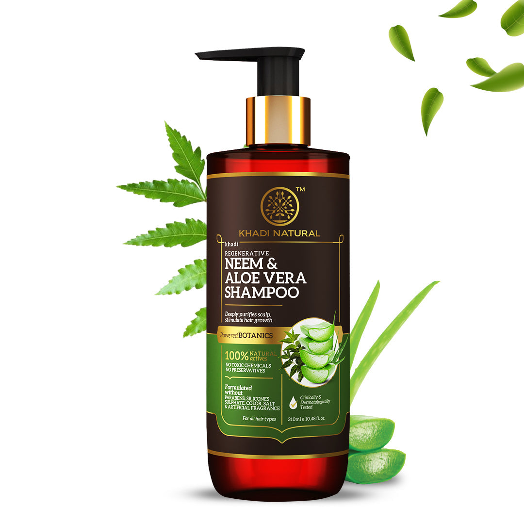Khadi Natural Neem & Aloe Vera Hair Cleanser - Paraben, Silicones, Sulphate, Color, Salt & Artificial Fragrance Free - 310ml - Image 5 - Buy from Indicrest