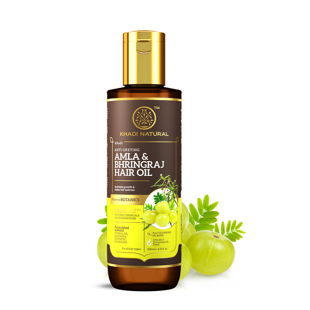 Khadi Natural Amla & Bhringraj Hair Oil - Mineral Oil, Silicones, Synthetic Fragrance Free - 200ml - Image 12 - Buy from Indicrest