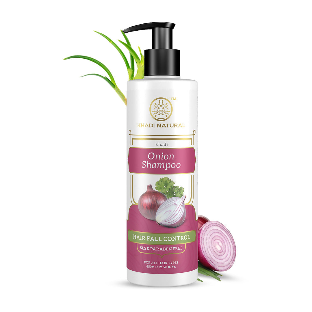 Khadi Natural Onion Shampoo For Hair Fall Control SLS & Paraben Free – 650ml - Image 8 - Buy from Indicrest