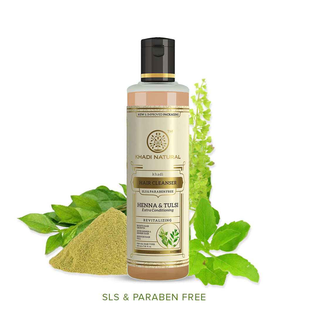 Khadi Natural Heena & Tulsi Extra Hair Conditioning Cleanser SLS & Paraben Free - 210ml Sale - Image 6 - Buy from Indicrest