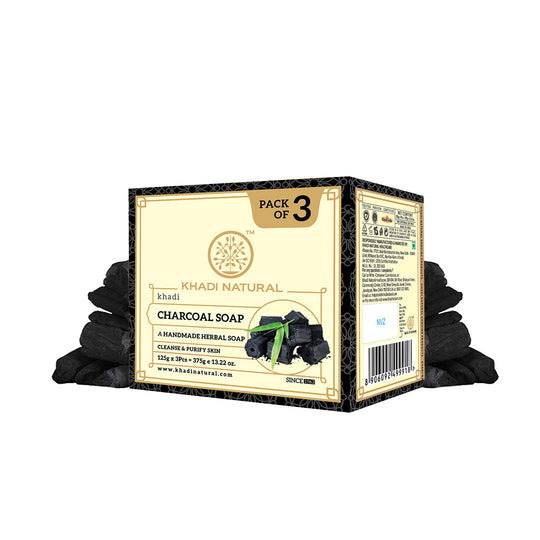 Khadi Natural Herbal Charcoal Soap Combo Pack Of 3 – 125gm Each - Buy from Indicrest