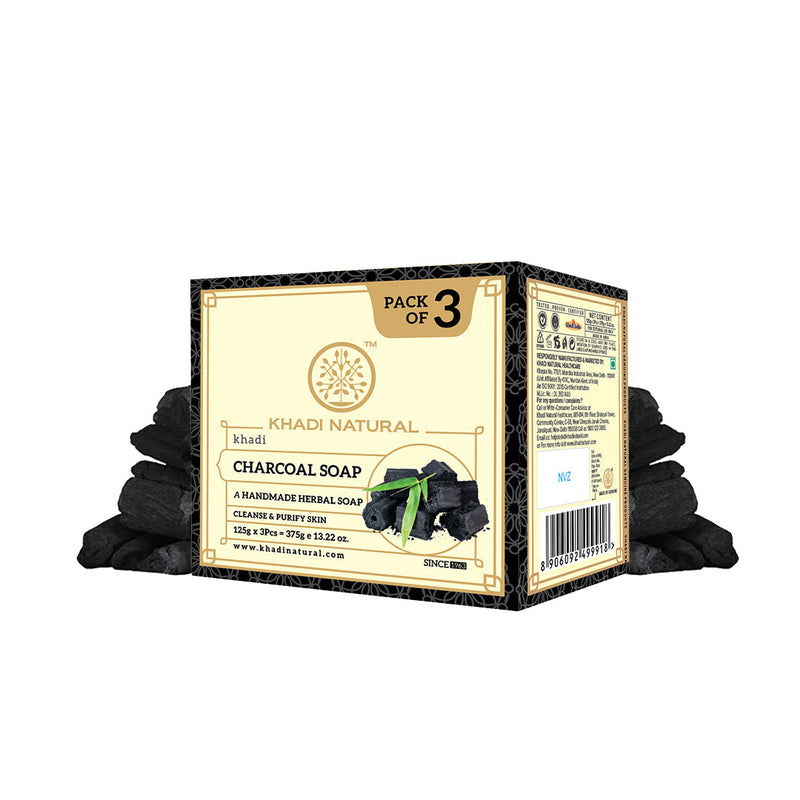 Khadi Natural Herbal Charcoal Soap Combo Pack Of 3 – 125gm Each - Buy from Indicrest