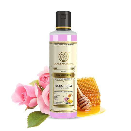 Khadi Natural Rose & Honey Moisturiser SLS & Paraben Free - 210ml Sale - Buy from Indicrest