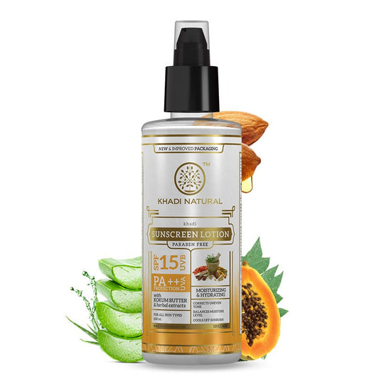 Khadi Natural Sunscreen Moisturising Lotion - SPF 15 - 100ml - Buy from Indicrest