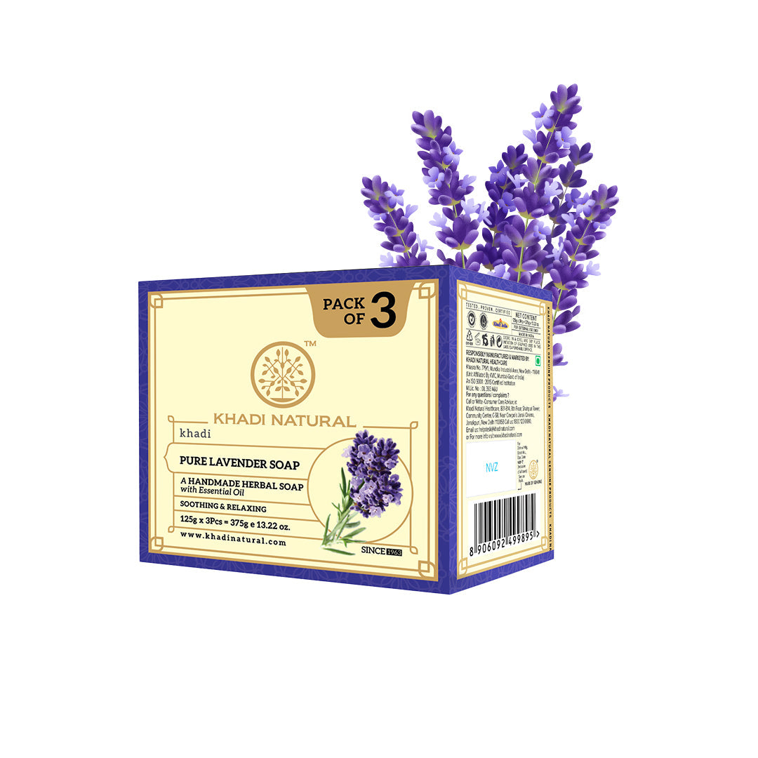 Khadi Natural Herbal Pure Lavender Soap Combo Pack Of 3 – 125gm Each - Image 5 - Buy from Indicrest