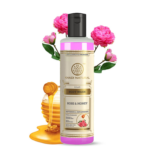 Khadi Natural Rose & Honey Body Wash - 210ml - Buy from Indicrest