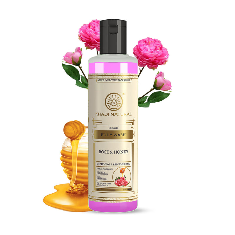 Khadi Natural Rose & Honey Body Wash - 210ml - Buy from Indicrest