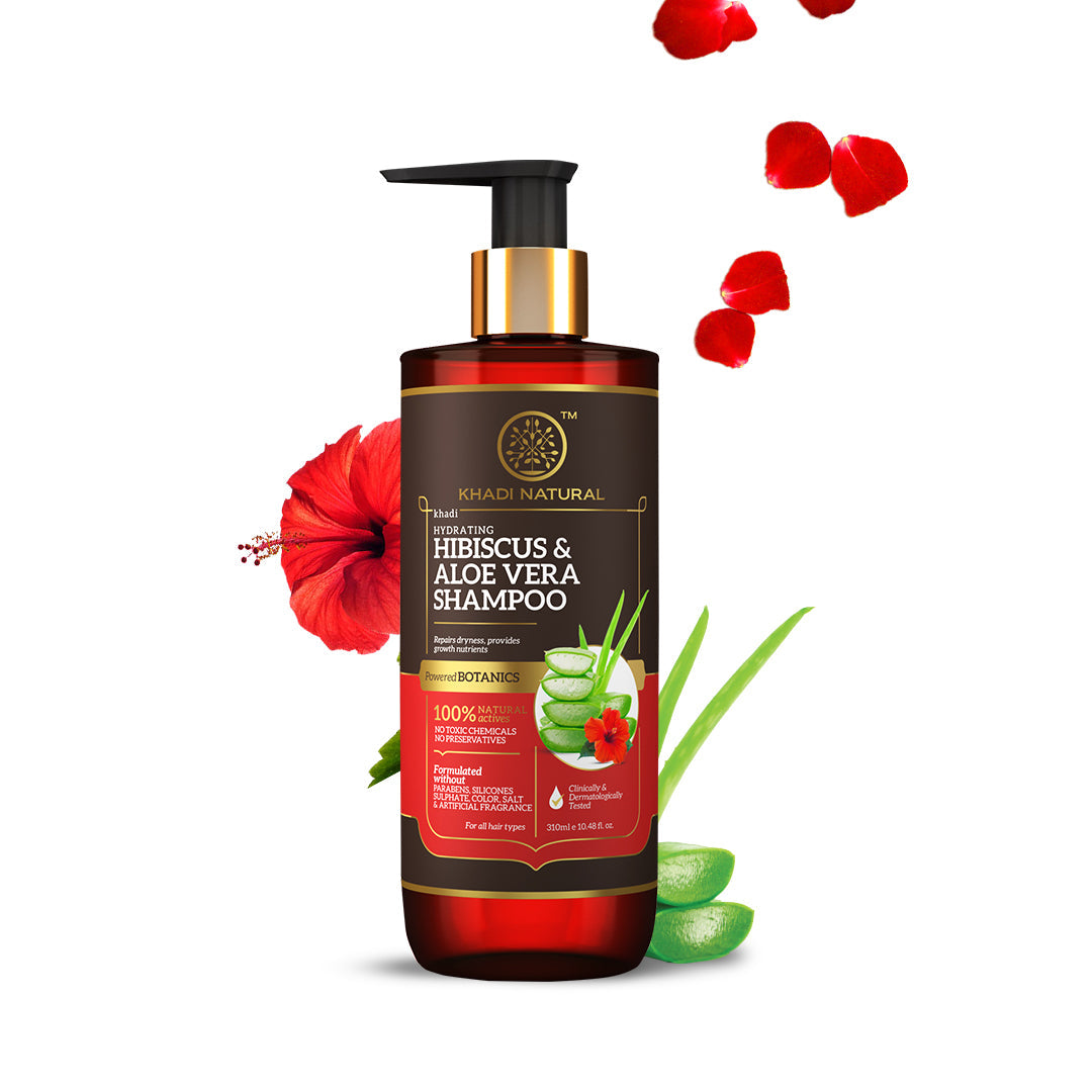 Khadi Natural Hibiscus & Aloe Vera Hair Cleanser - Parabens, Silicones, Sulphate, Color, Salt & Artificial Fragrance Free - 310ml - Image 5 - Buy from Indicrest