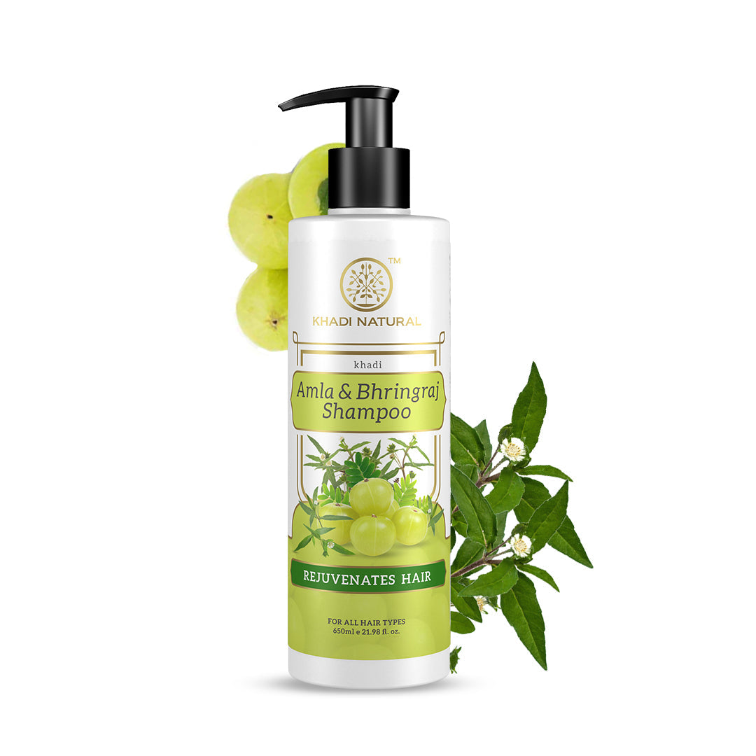 Khadi Natural Amla & Bhringraj Hair Shampoo For Control Dandruff & Hair Fall - 650ml - Image 6 - Buy from Indicrest