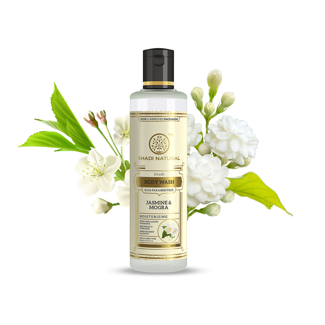 Khadi Natural Jasmine & Mongra Body Wash SLS & Paraben Free - 210ml - Buy from Indicrest