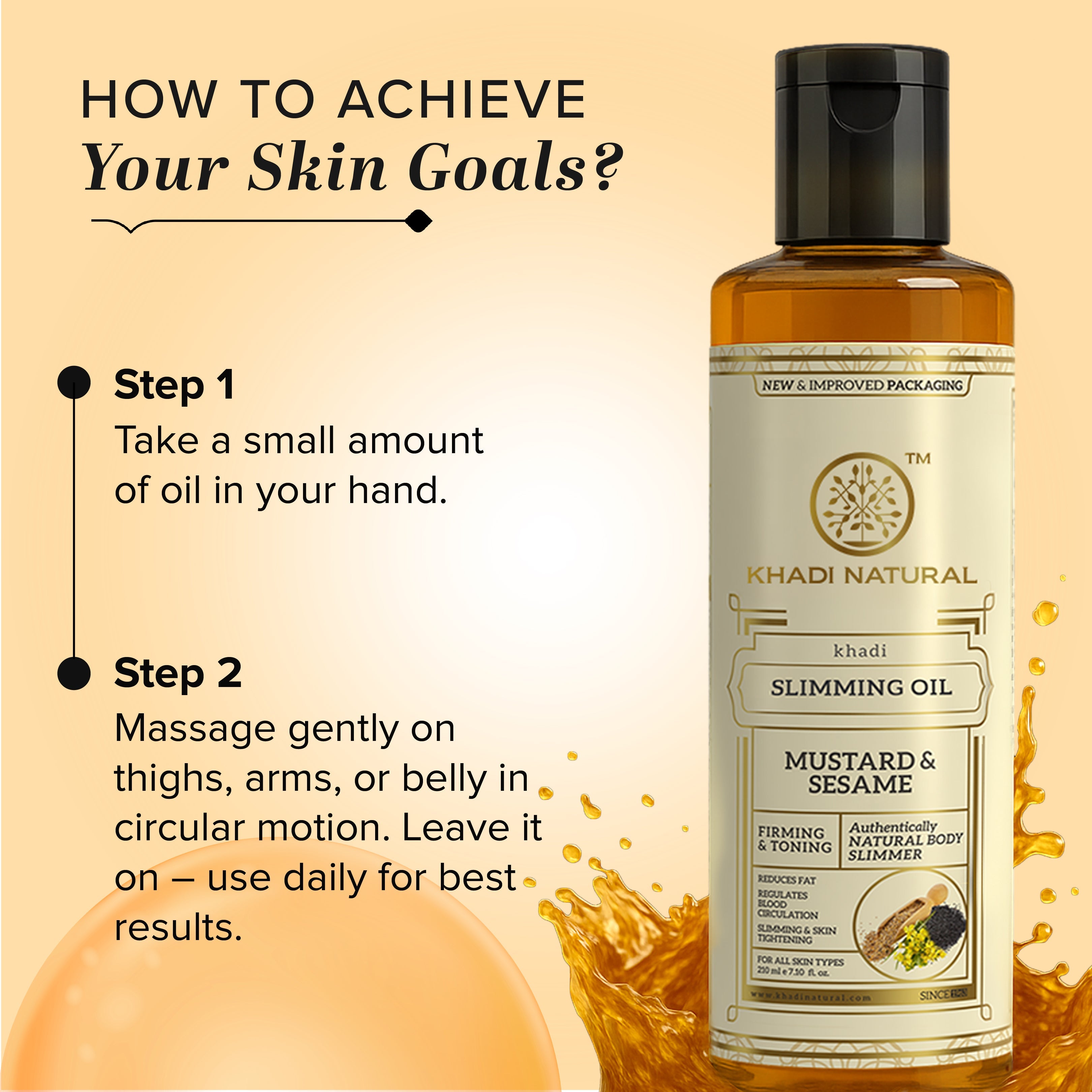 Khadi Natural Slimming Oil - 210ml Sale - Image 4 - Buy from Indicrest