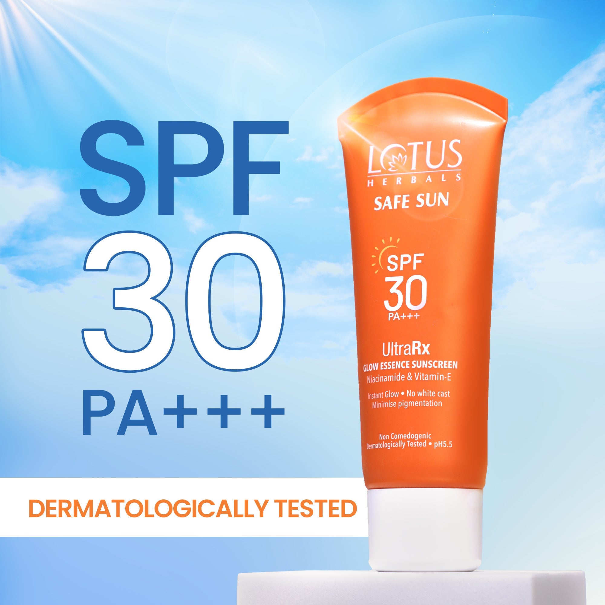 Lotus Herbals Safe Sun UltraRx Glow Essence Sunscreen SPF 30, 50g