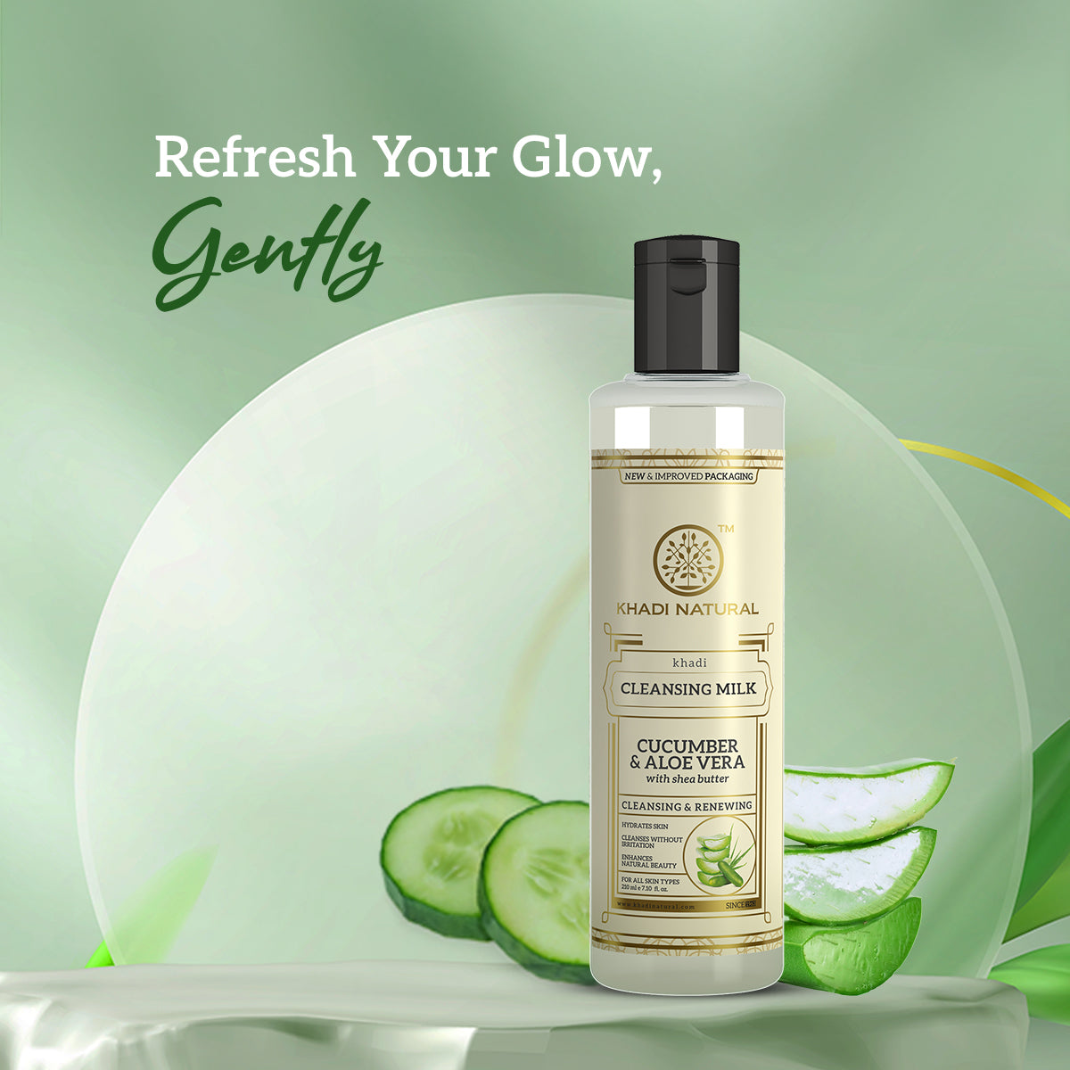Khadi Natural Cucumber & Aloevera Cleansing Milk - 210ml - Image 8 - Buy from Indicrest