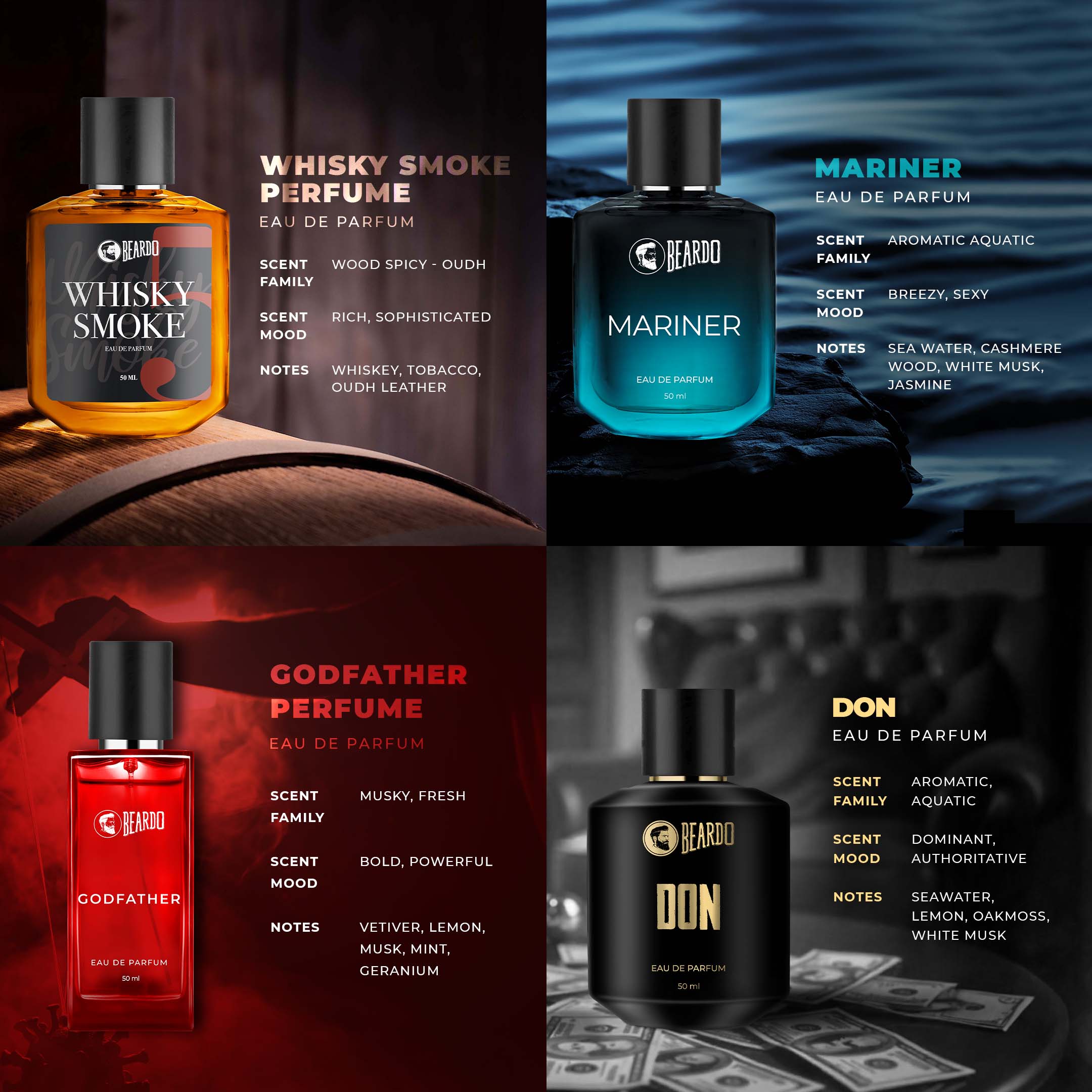 Beardo Best Seller Perfumes Combo 50ml x 4 - Image 5 - Buy from Indicrest