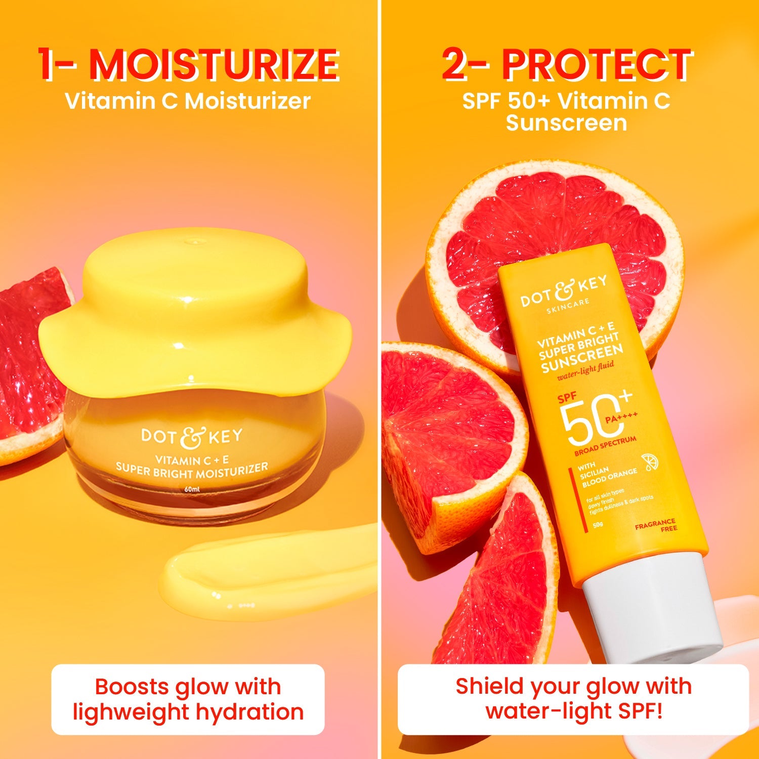 Dot & Key Glow+ Protect Vitamin C Duo, (60ml+50g)