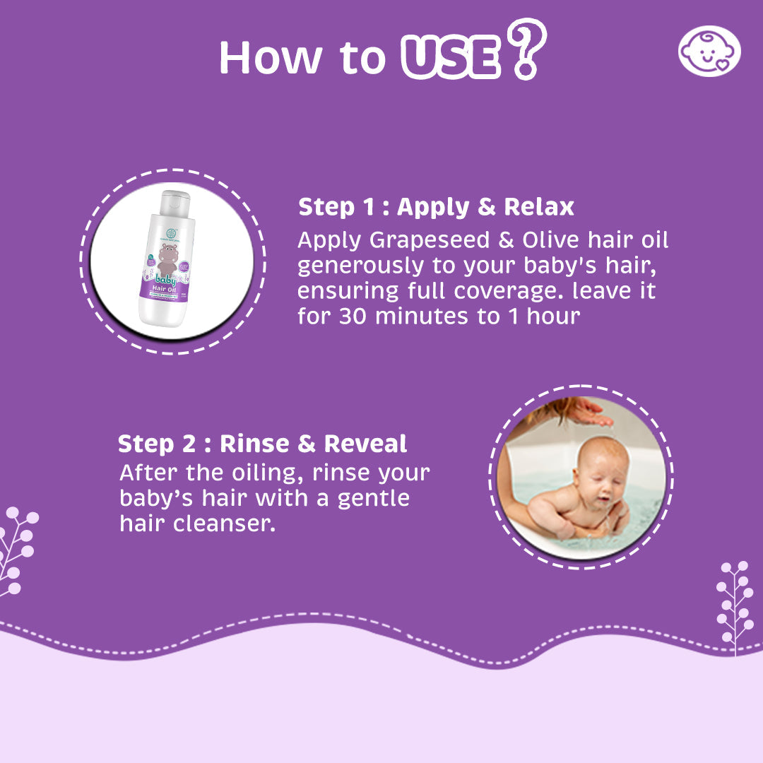 Khadi Natural Baby Hair Oil with Grapeseed and Olive - Lightweight and Non-Sticky Formula - 150ml - Image 4 - Buy from Indicrest